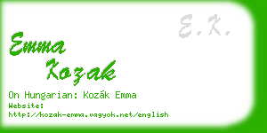 emma kozak business card